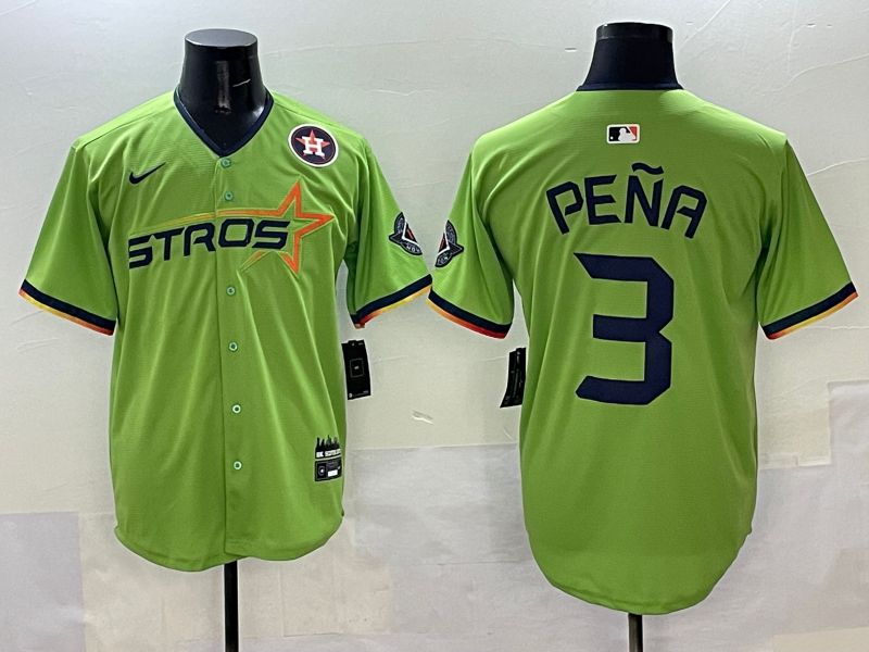 Men Houston Astros #3 Pena Green three generations Joint Name 2025 Nike MLB Jersey style 11